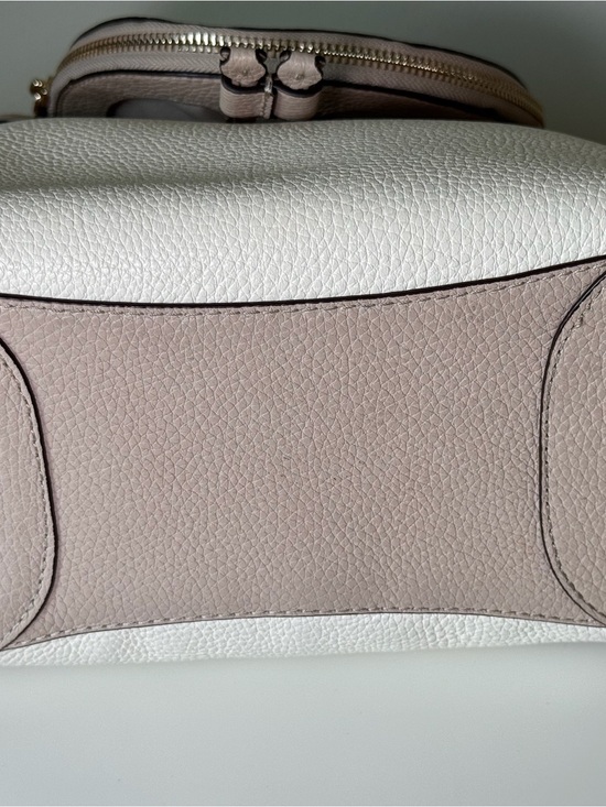 Kate Spade Two-Tone Pebbled Leather Backpack in Blush and White Leila main image 8